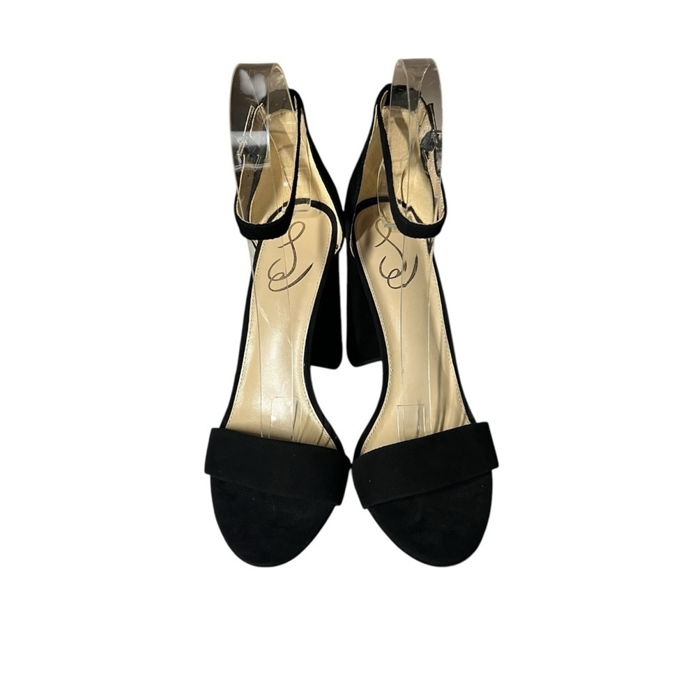 🌻NEW NWOT Sam Edelman Black Suede Leather "Yaro" Block Heel Sandals Size 10 - Picture 6 of 11